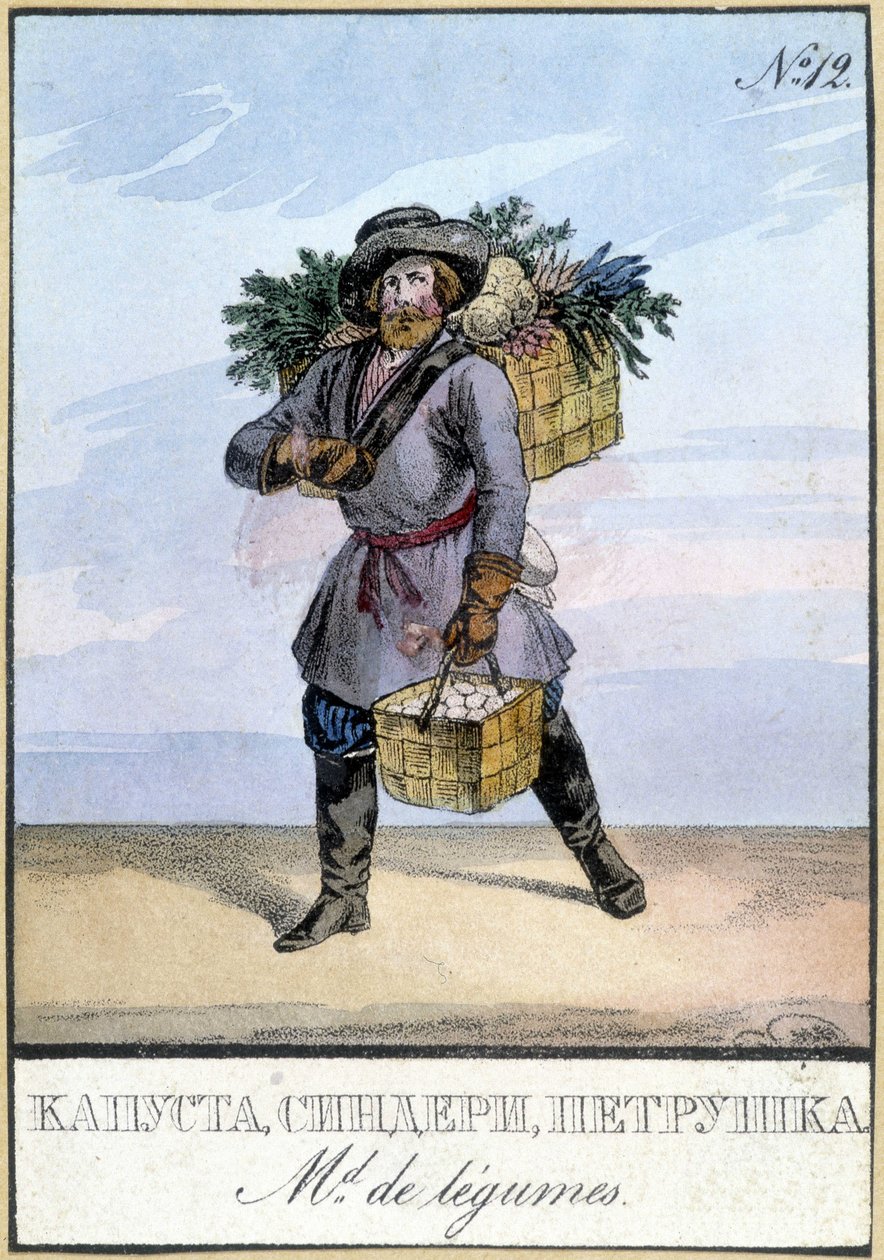 Palkokasvien jälleenmyyjä Venäjällä 1800-luvulla. tekijältä Unknown artist