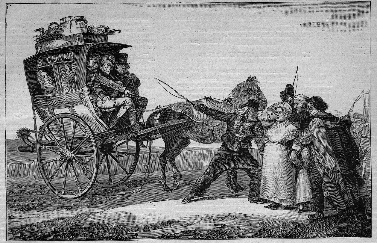 Les Omnibus de Paris 1800-luvulla: Le Cuckoo - kaiverrus vuodelta 1892 tekijältä Unknown artist