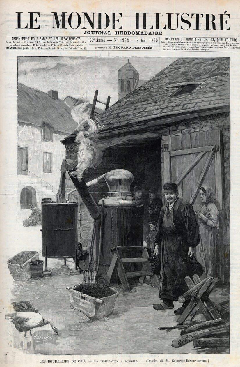 Kotitislaajat - kotitislaus Pariisissa vuonna 1895 - kaiverrus "Le Monde Illustré" -julkaisussa n°1993 vuodelta 1895 tekijältä Unknown artist