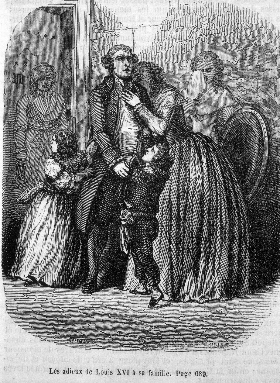 Ludvig XVI:n ruokalahjat hänen perheelleen (Marie Antoinettelle ja Louis XVII:lle). tekijältä Unknown artist