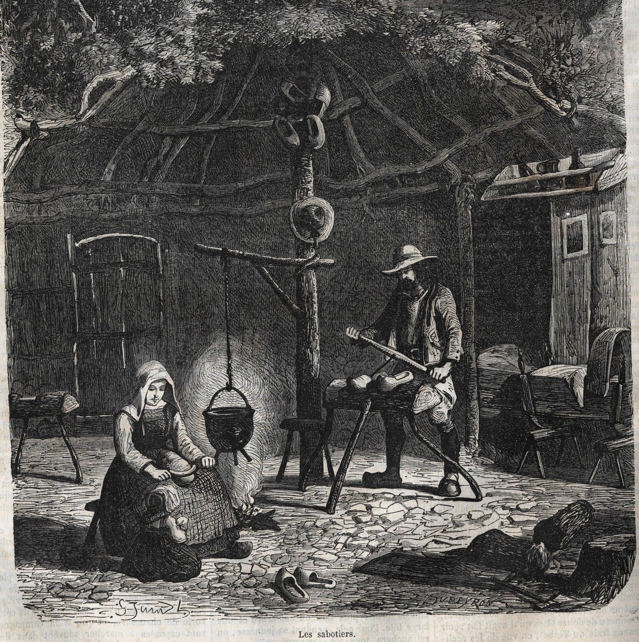 Vähemmän sabotoijat. kaiverrus 1800-luvulta tekijältä Unknown artist