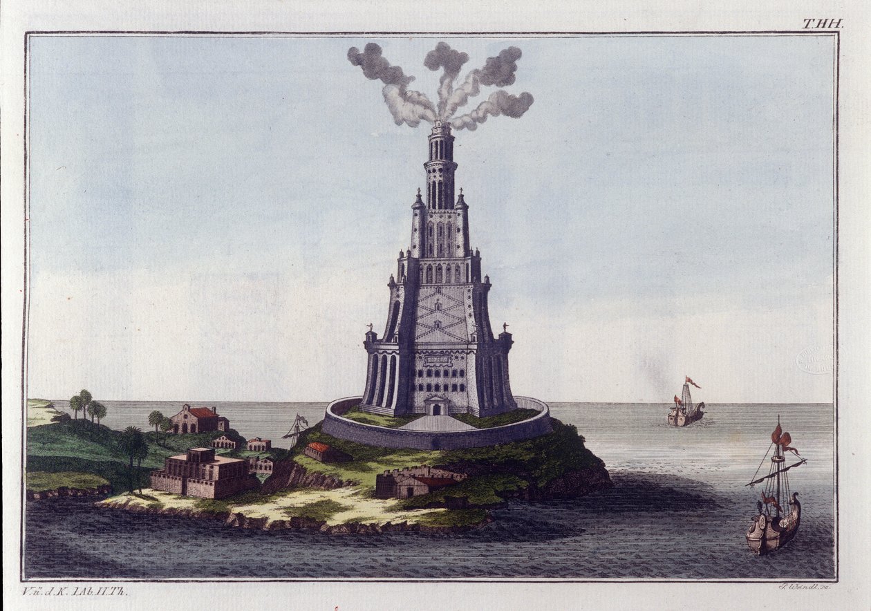 Aleksandrian majakka. Kaiverrus 1800-luvun alusta. tekijältä Unknown artist