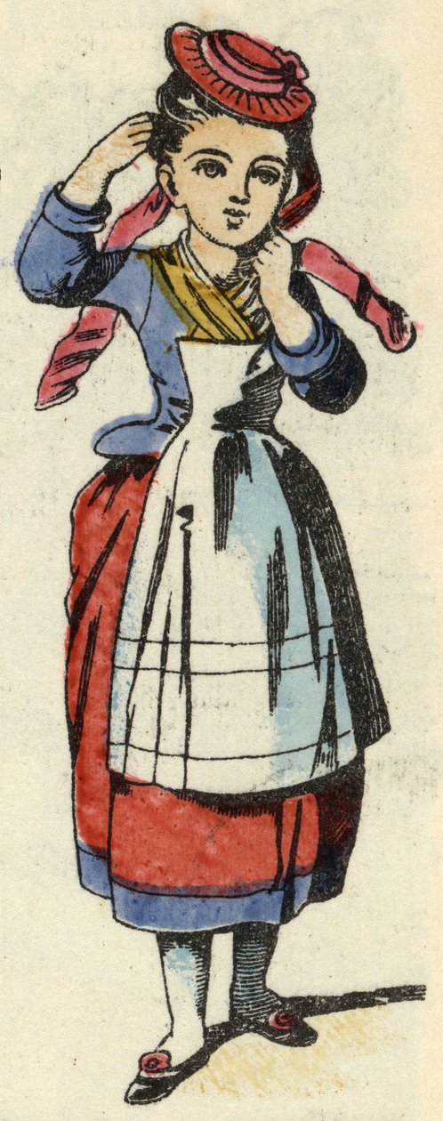Pieni Punahilkka. Kuvitus Charles Perraultin tarinasta "Punahilkka". tekijältä Unknown artist