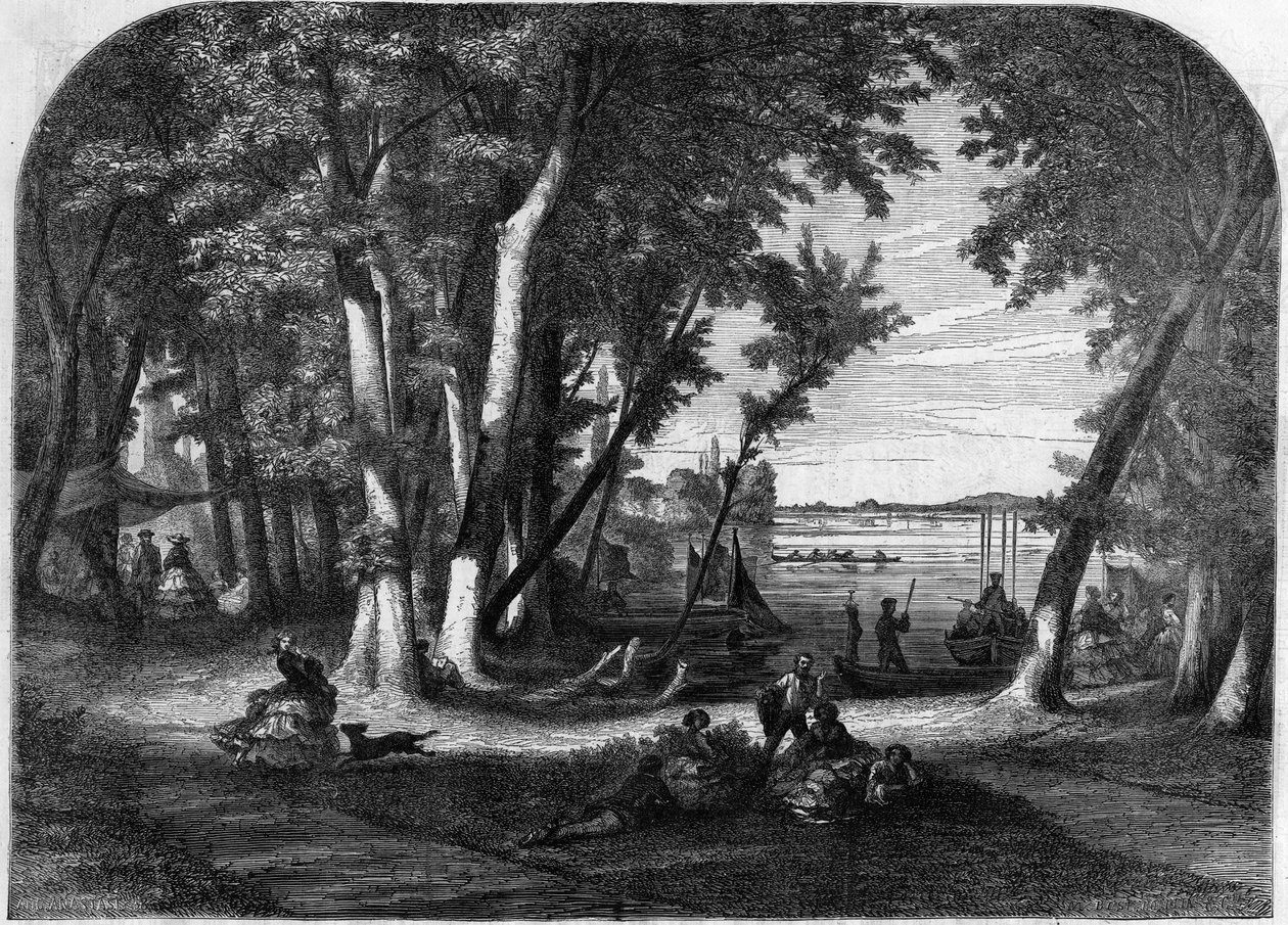 Croissyn saari, suméssa - Kaiverrus "" Le Journal Illustré"" tekijältä Unknown artist