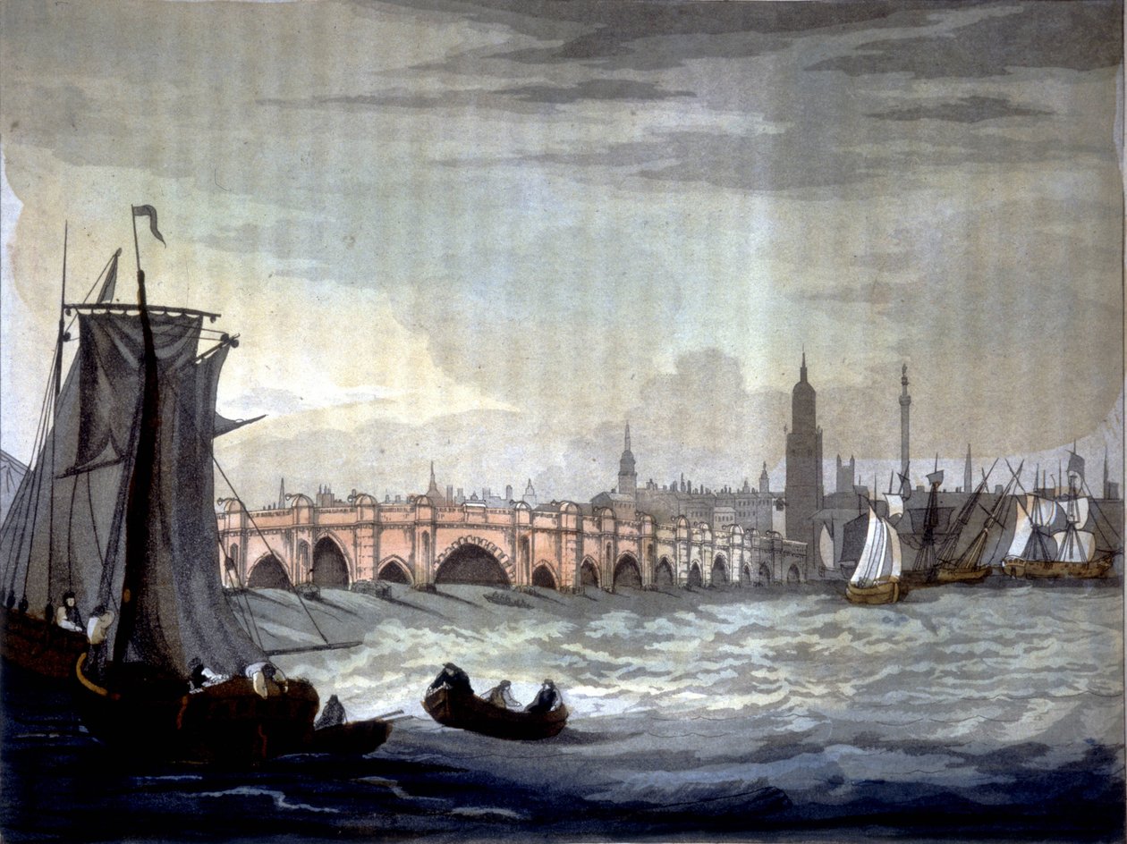 London Bridge ja Southwarkin katedraali, Englanti. tekijältä Unknown artist