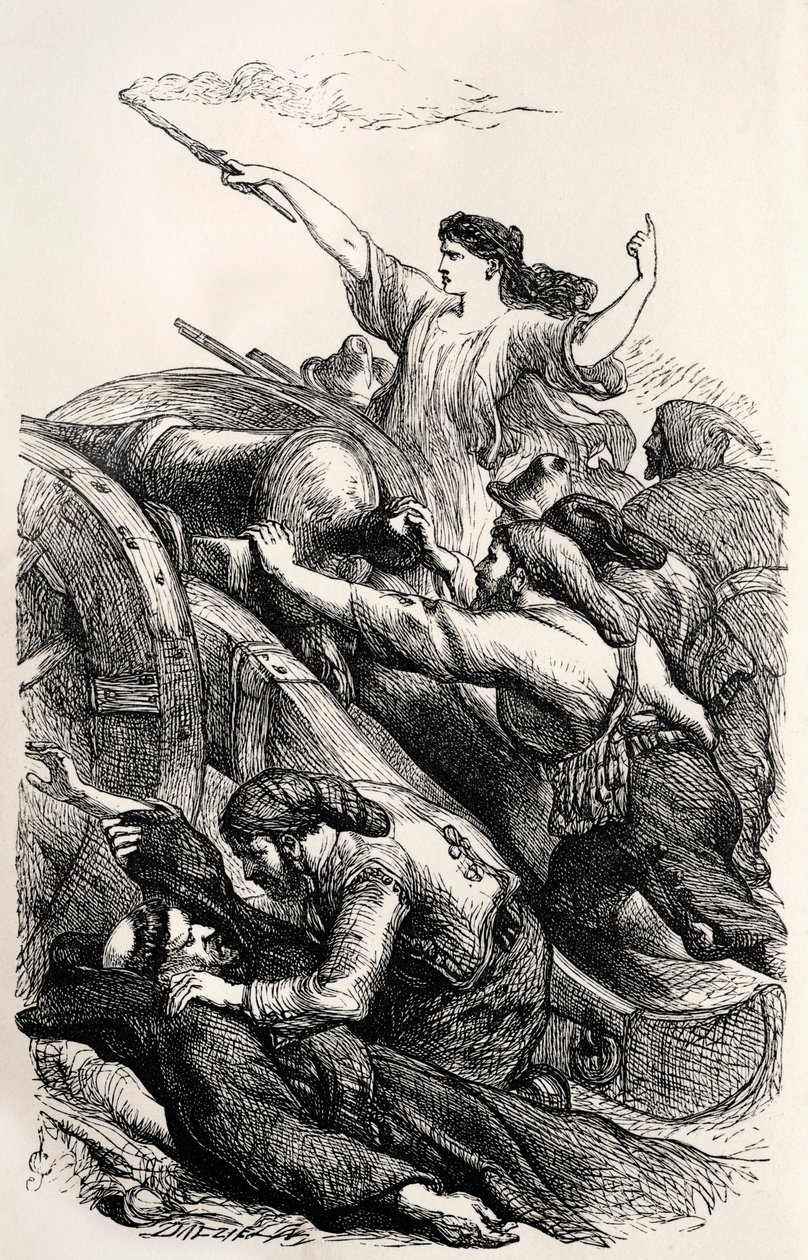 Lord Byron - kuvitus kohtauksesta englantilaisen runoilijan runosta Childe Harold (kaiverrus) tekijältä Unknown artist