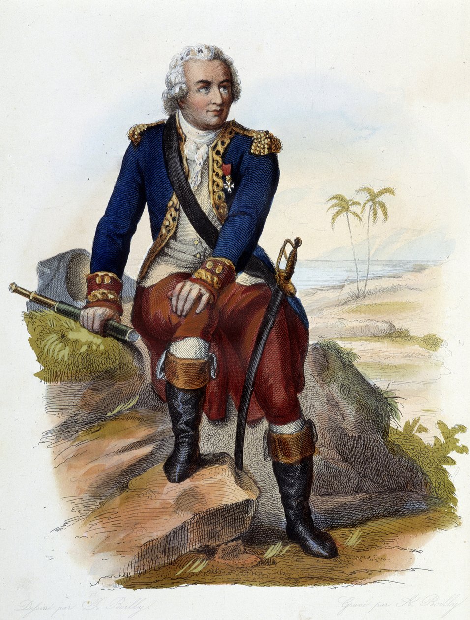 Louis Antoine, Bougainvillen kreivi (1729-1811), ranskalainen navigaattori - julkaisussa Le Plutarque francais, toim. Mennechet tekijältä Unknown artist