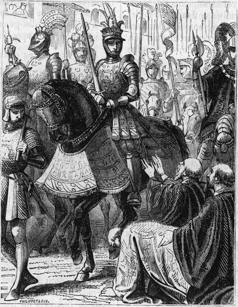 Louis XII (1462-1516) astumassa Genesiin (Italia). tekijältä Unknown artist