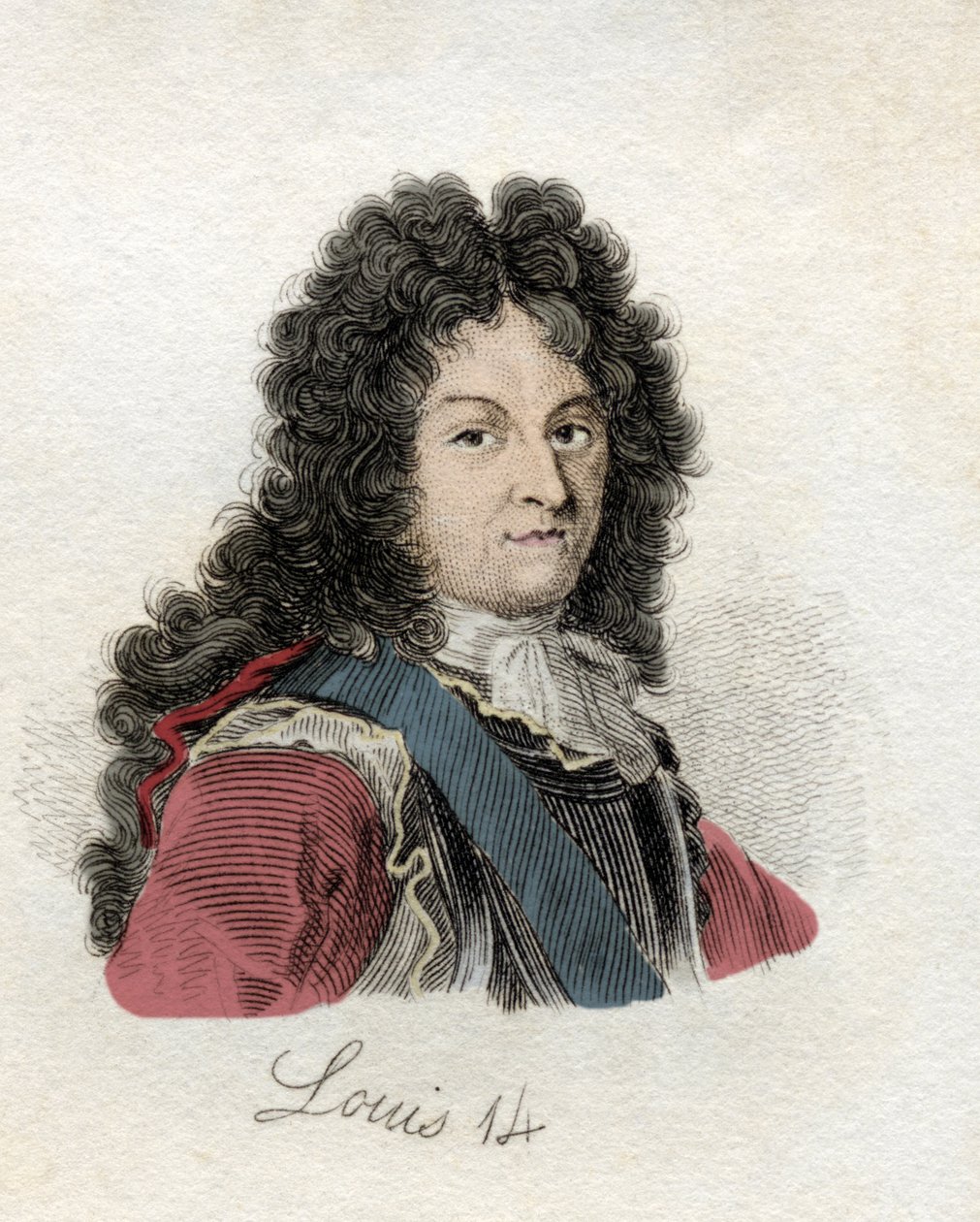 Ludvig XIV (Louis Dieudonne 1638-1715) Ranskan ja Navarran kuningas. Vuonna 1825 julkaistusta kirjasta Crabbs Historical Dictionary tekijältä Unknown artist
