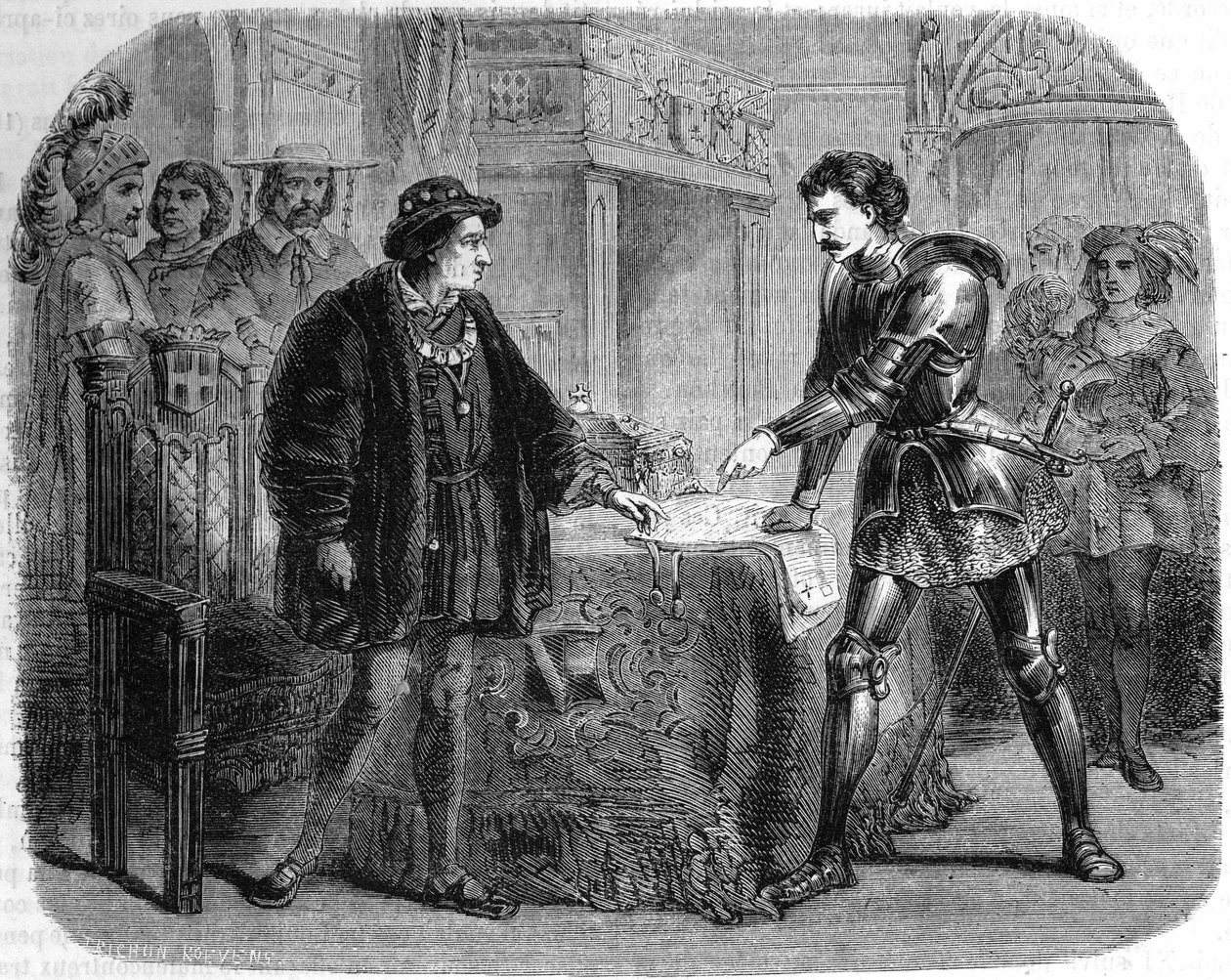 Ludvig XI ja Charles the Temeraire Peronnessa, Italiassa, lokakuussa tekijältä Unknown artist