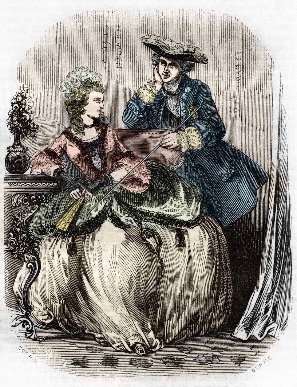 Louis XV ja rouva de Pompadour, Jeanne Antoinette Poisson (1721-1764) (Marquise de Pompadour) - Ranskan historiassa L.-P. Anquetil tekijältä Unknown artist