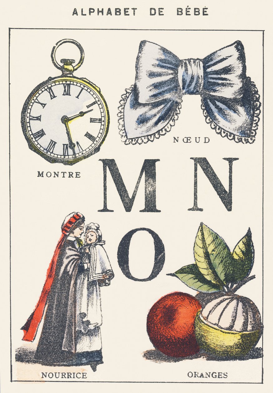 M N O: kello, solmu, sairaanhoitaja, appelsiinit tekijältä Unknown artist
