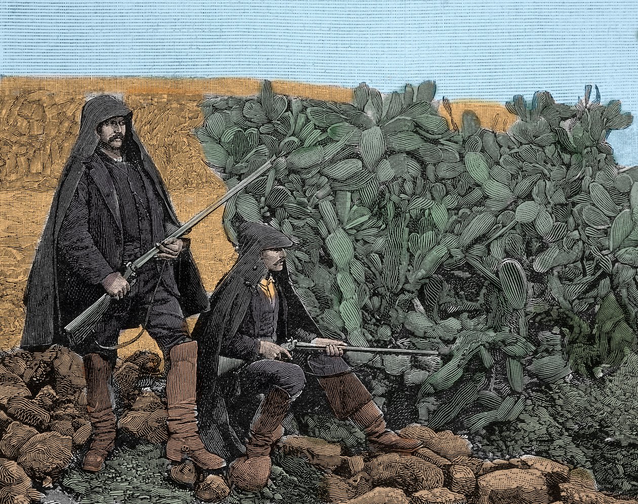 Mafia (Cosa nostra) Sisiliassa: picciotti nuoret mafian jäsenet, 1800-luvun loppu. tekijältä Unknown artist