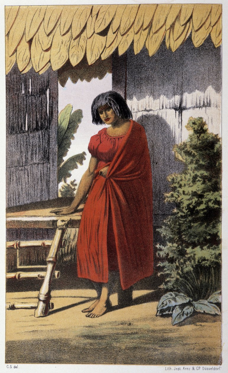 Malaiji Qvinna (Oseania) - Skogman Carl Johan Alfredin "" Ensimmäinen ruotsalainen ympäripurjehdus "" "", toim. Tukholma, Adolf Bonnier tekijältä Unknown artist