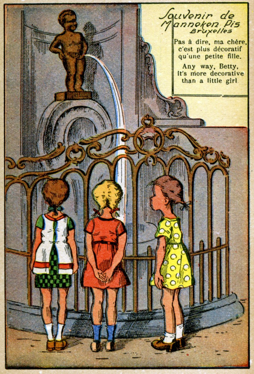 Manneken Pis Brysselissä, n.1950 (vedos). tekijältä Unknown Artist