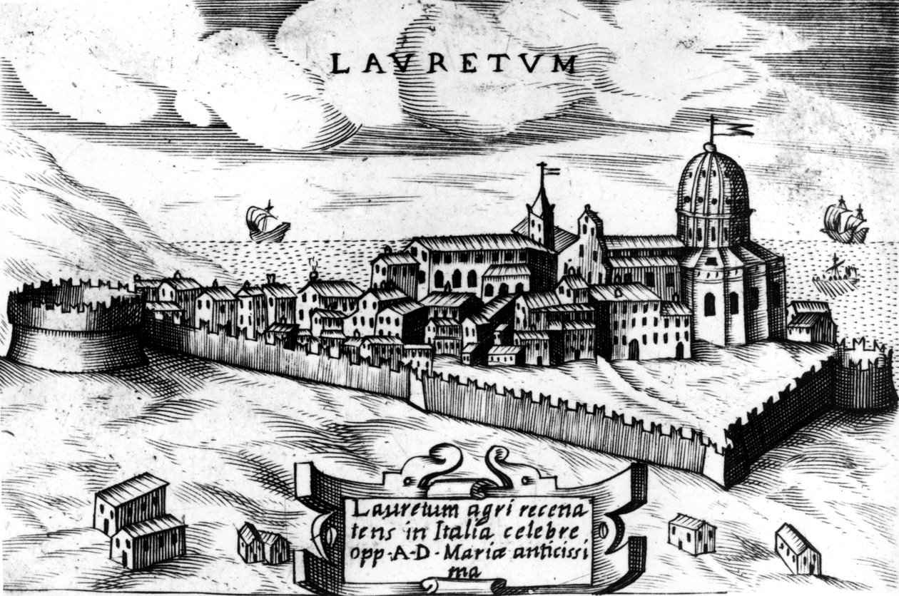 Loreton (Laurentum) kaupungin kartta, kaiverrus 1500-luvulta. tekijältä Unknown artist