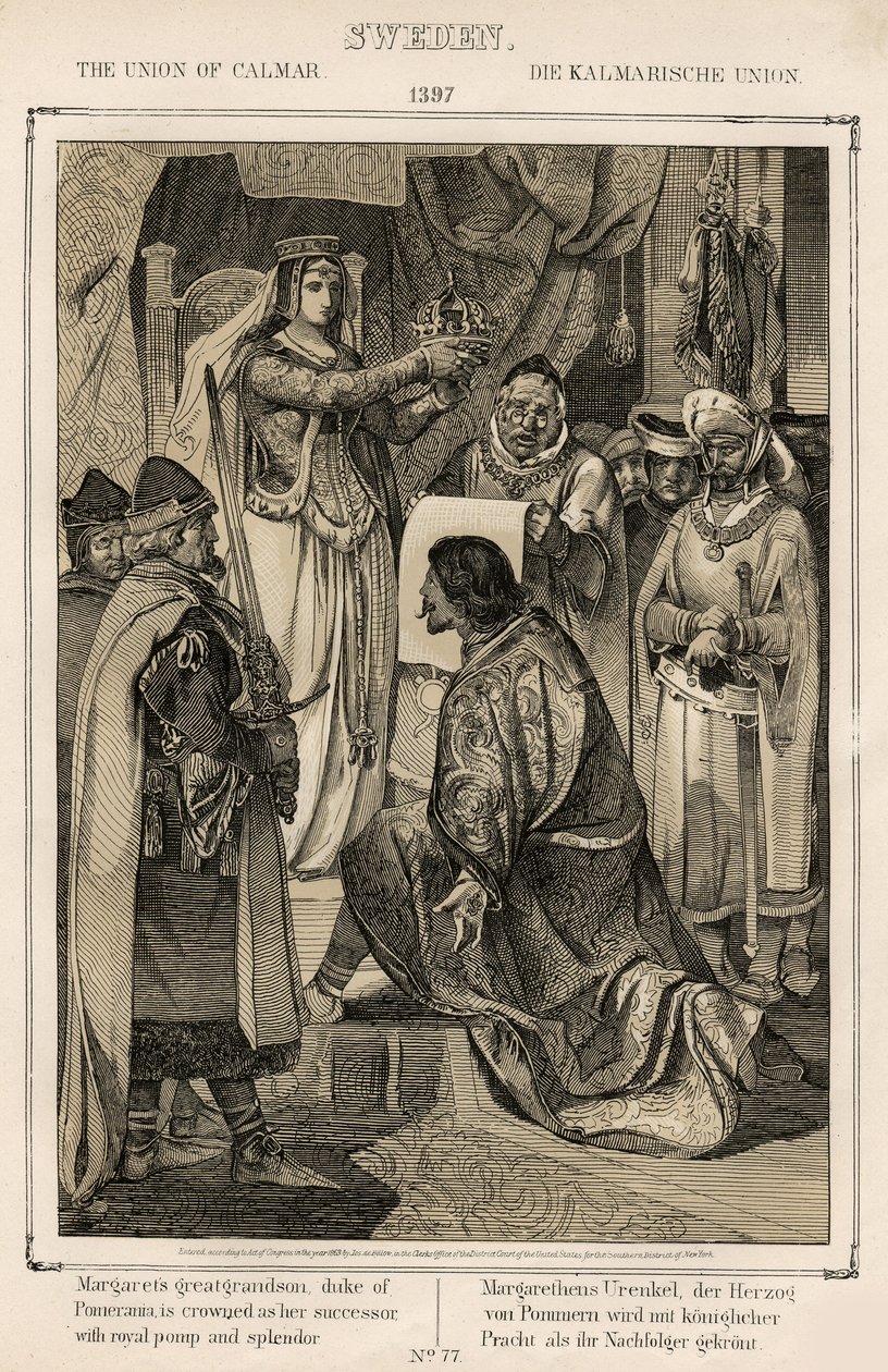 Tanskan, Norjan ja Ruotsin Margaret 1 (1353-1412) - Kalmarin liitto (Calmar) 1397 - Anonymousin Kalmarin liitto tekijältä Unknown artist