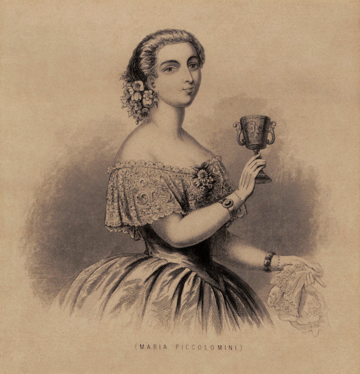 Marietta Piccolomini - muotokuva italialaisesta sopraanosta tekijältä Unknown