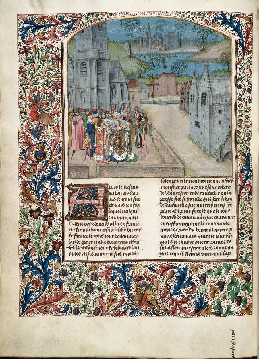 Edward II:n avioliitto Ranskan Isabellan kanssa tekijältä Unknown artist