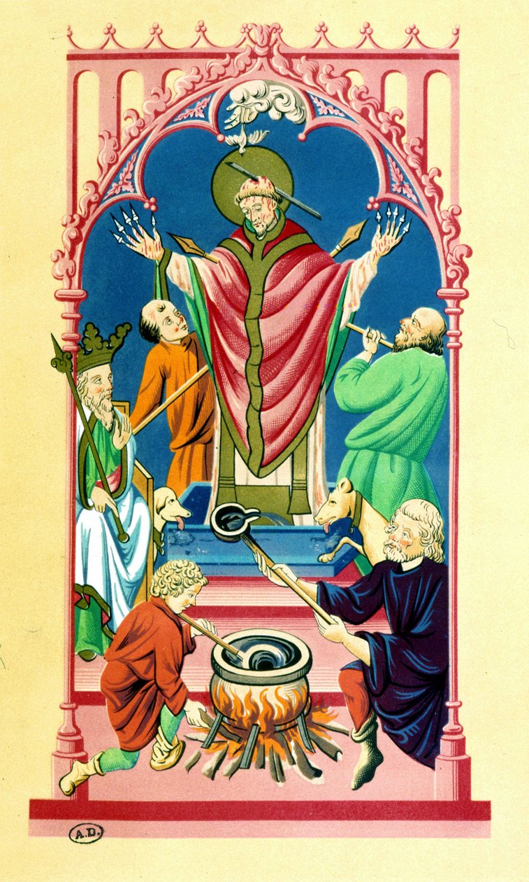 Saint Benignen marttyyrikuolema - pienoismallin mukaan noin 1439. tekijältä Unknown artist
