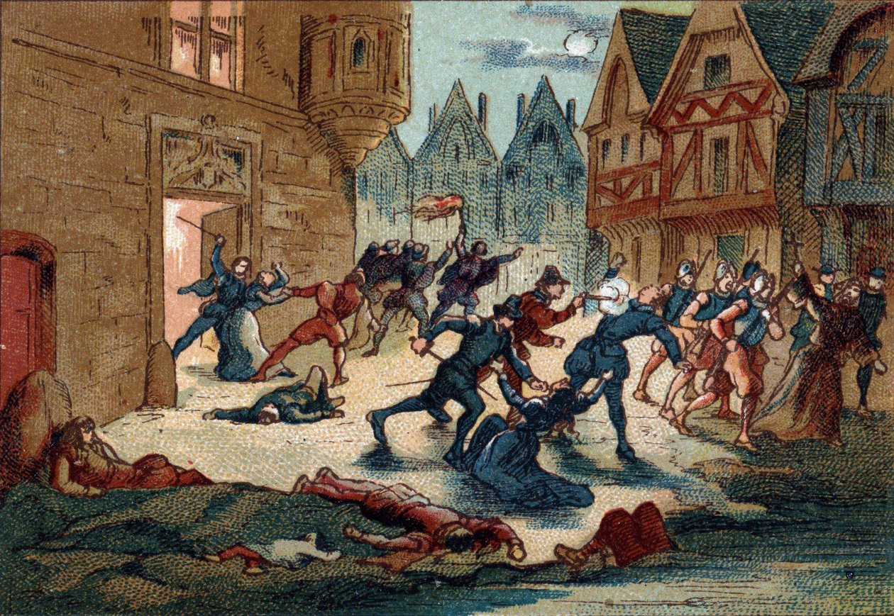 Saint Barthelemyn verilöyly 24. elokuuta 1572. tekijältä Unknown artist