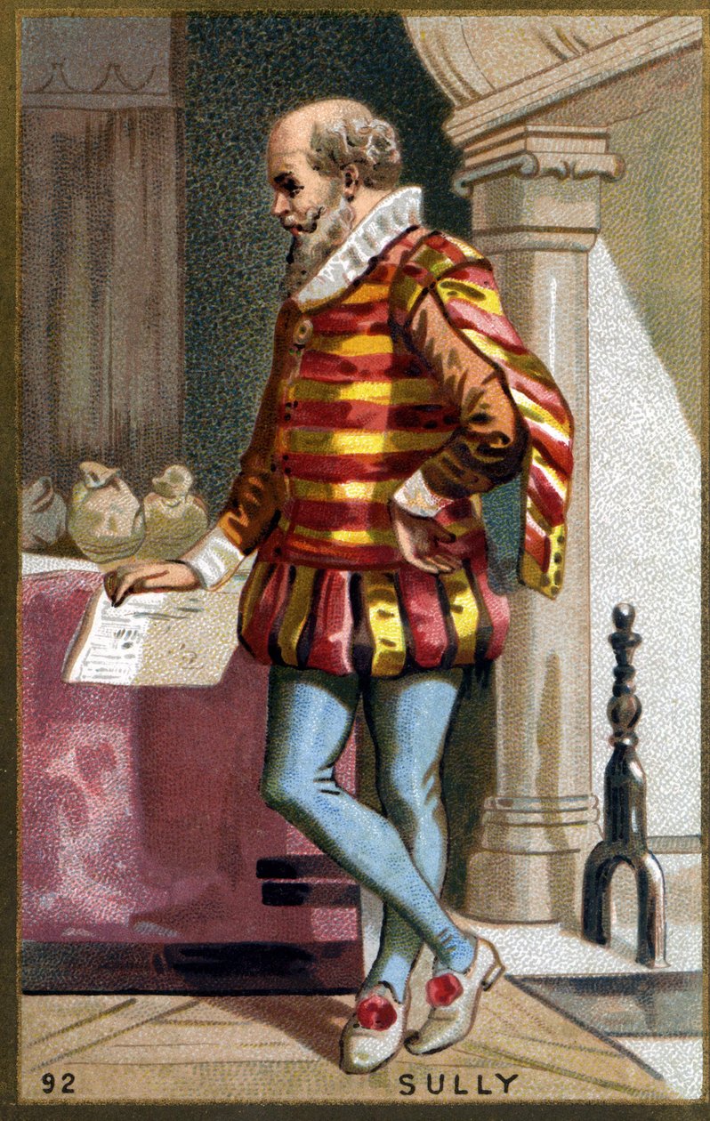 Maximilian of Bethune, Rosnyn paroni, Sullyn herttua (1560 - 1641). 1800-luvun kromolitografia. tekijältä Unknown artist