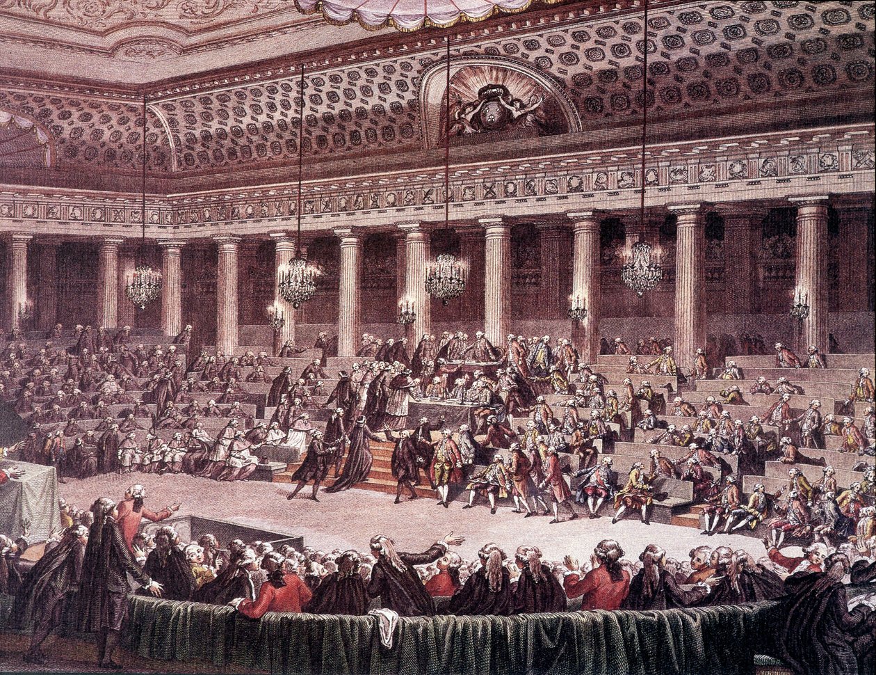 Perustuslakia säätävän kokouksen kokous 4. elokuuta 1789 yöllä etuoikeuksien poistamiseksi tekijältä Unknown artist