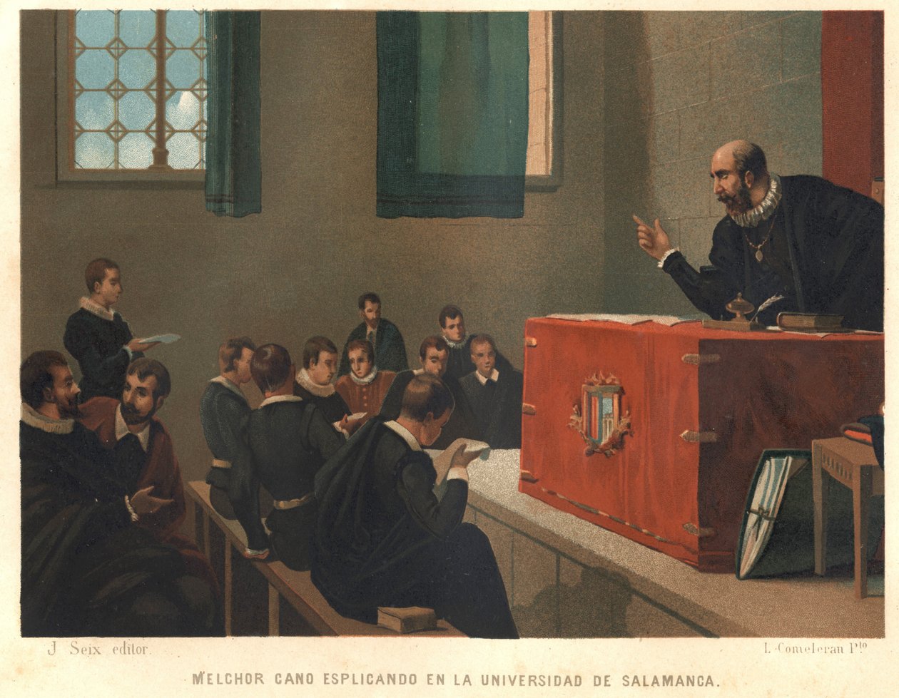 Melchior Cano tai Canus, suuri dominikaaninen teologi, joka opetti filosofiaa ja teologiaa Salamancan yliopistossa vuonna 1546. Louis Figuierin "Science and its Men" jälkeen. Barcelona 1881 tekijältä Unknown artist