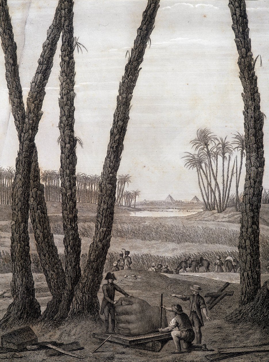Memphis, näkymä raunioista (tieteilijät ja työskentelevät taiteilijat) - julkaisussa "Egyptin kuvaus", Imperial Editions tekijältä Unknown artist