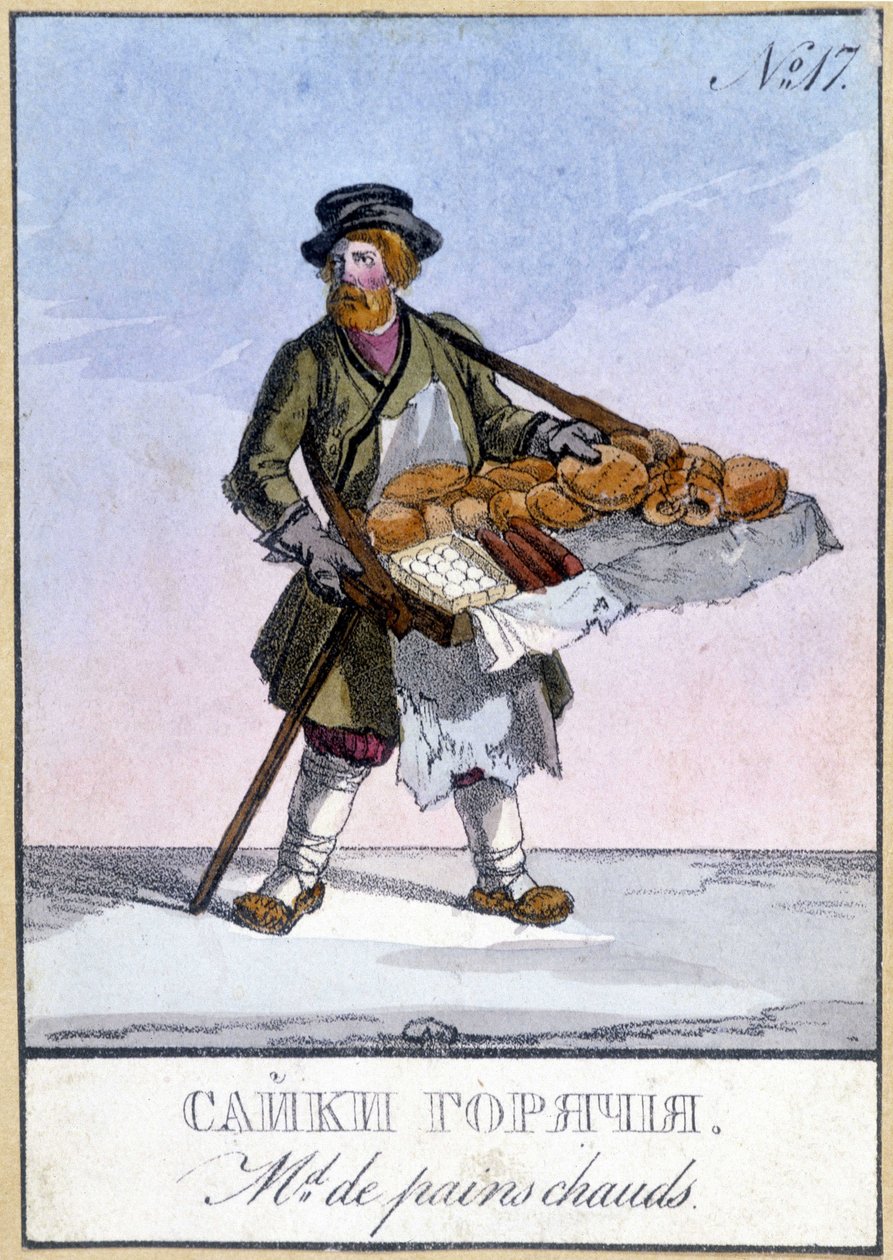 Kuumien leipien kauppias Venäjällä 1800-luvulla. tekijältä Unknown artist