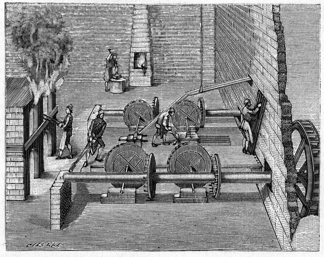 Metallurgia 1700-luvulla: valimojuna. Kaiverrus "" Luontoon: katsaus tieteisiin ja niiden sovelluksiin taiteeseen ja teollisuuteen"" 8. elokuuta tekijältä Unknown artist