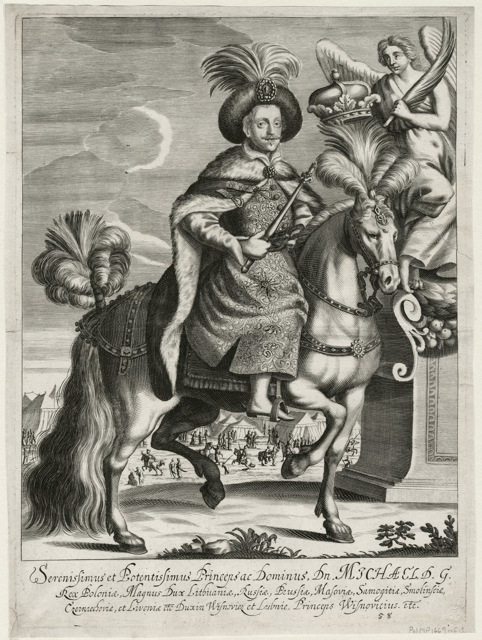Michal Korybut Wisniowiecki (1640-1673), Puolan kuningas ja Liettuan suurruhtinas - Anonymous - n. 1670 - Kuparikaiverrus - 36,5x27,2 - Yksityiskokoelma tekijältä Unknown artist