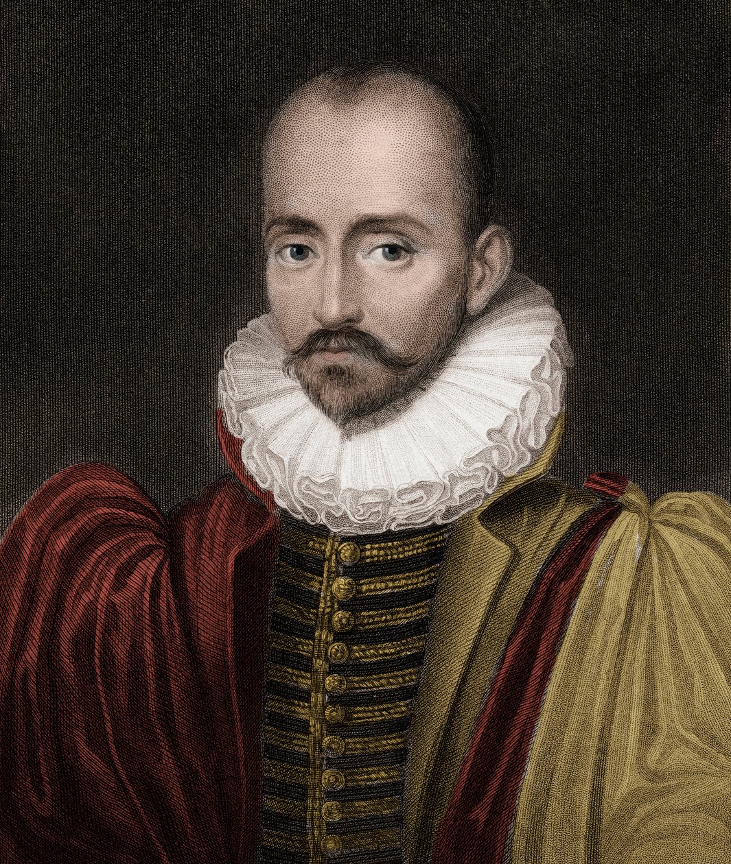 Michel Eyquem de Montaigne 1533-1592 - kaiverrus - 1800-luku tekijältä Unknown artist