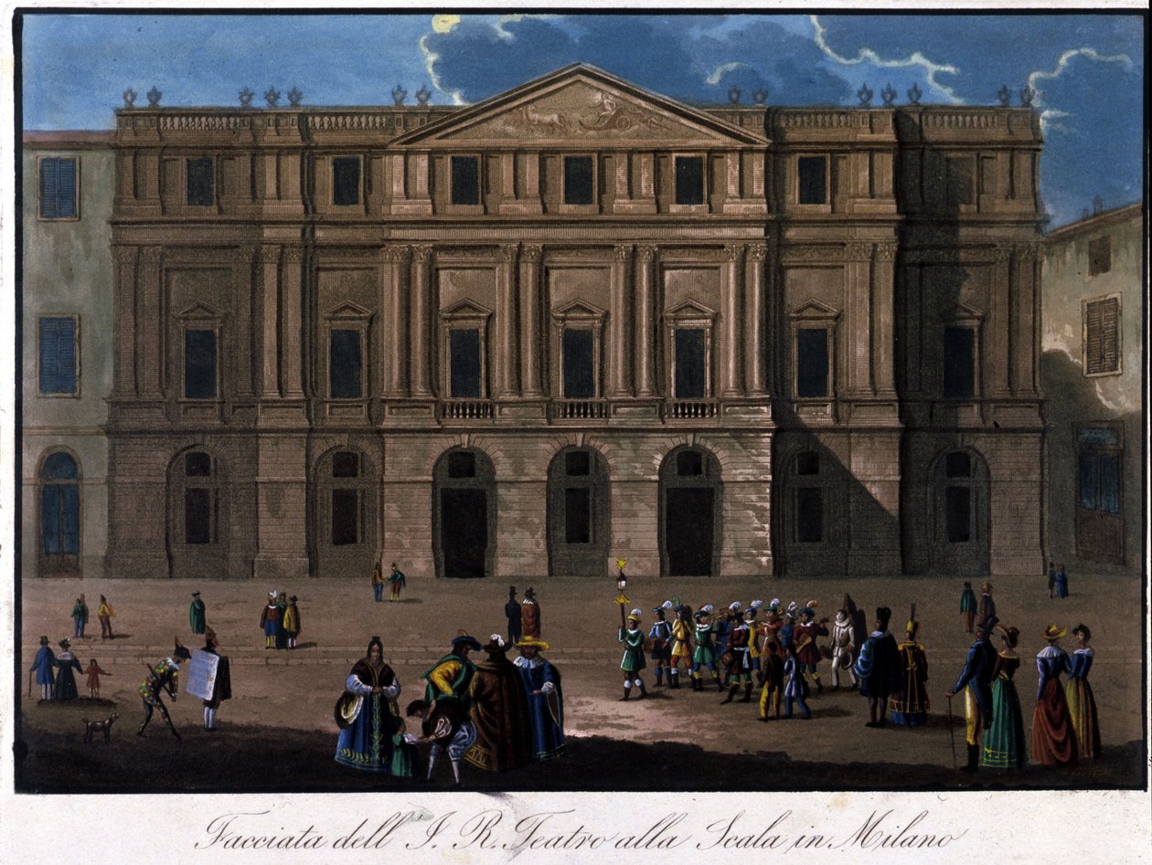 Milano, La Scala, noin 1810. tekijältä Unknown artist