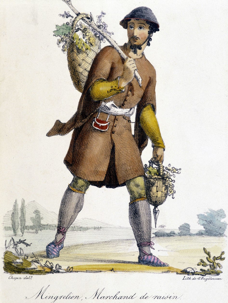 Mingrelien, rypälekauppias Venäjällä 1800-luvulla. tekijältä Unknown artist