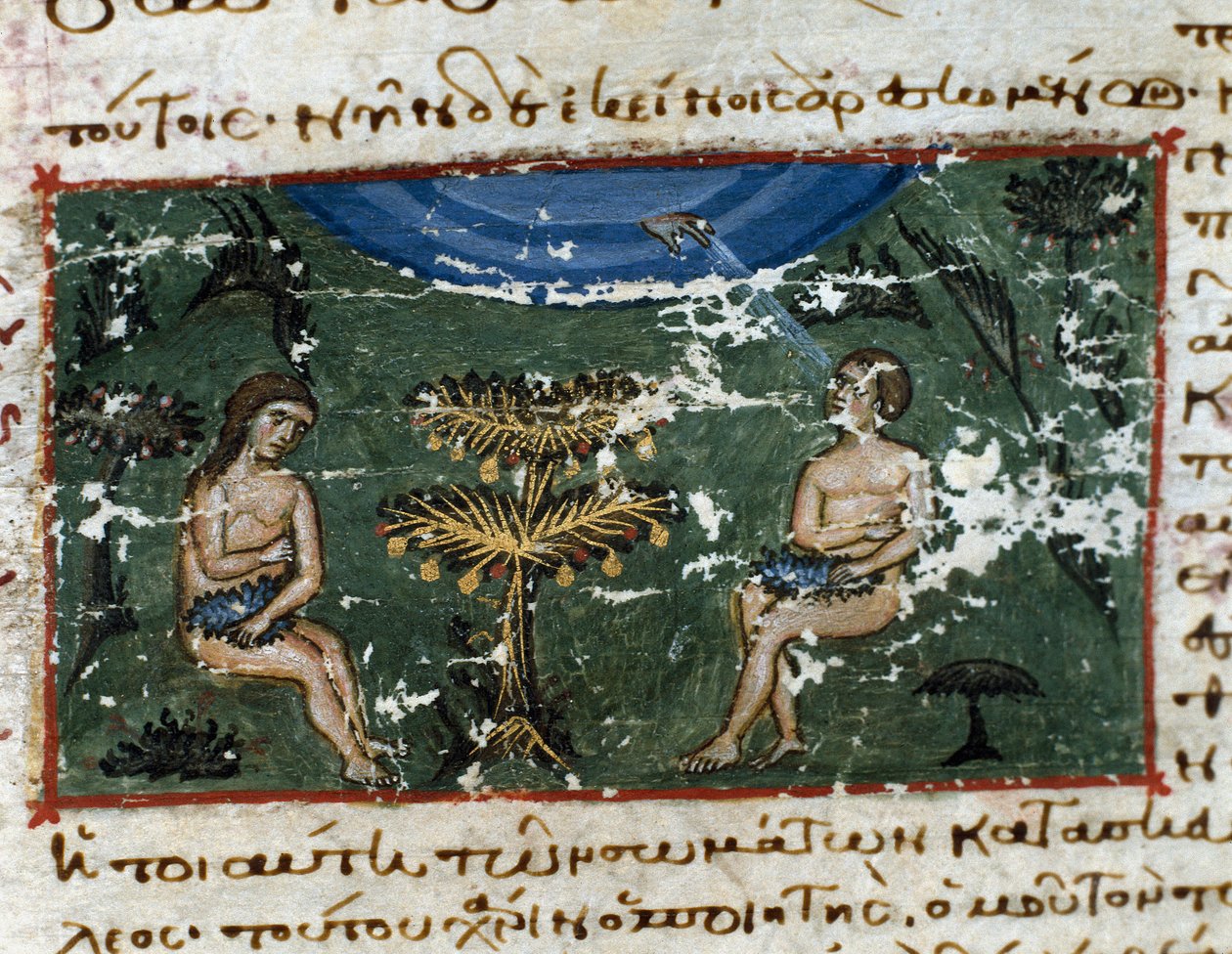 Alkuperäinen minikalastus "Codex of the Serail Octateuchista" (ms.8 tai Seraglio Octateuch) 1100-luvun Topkapi Sarayi -museokirjasto Istanbulin kirjasto tekijältä Unknown artist