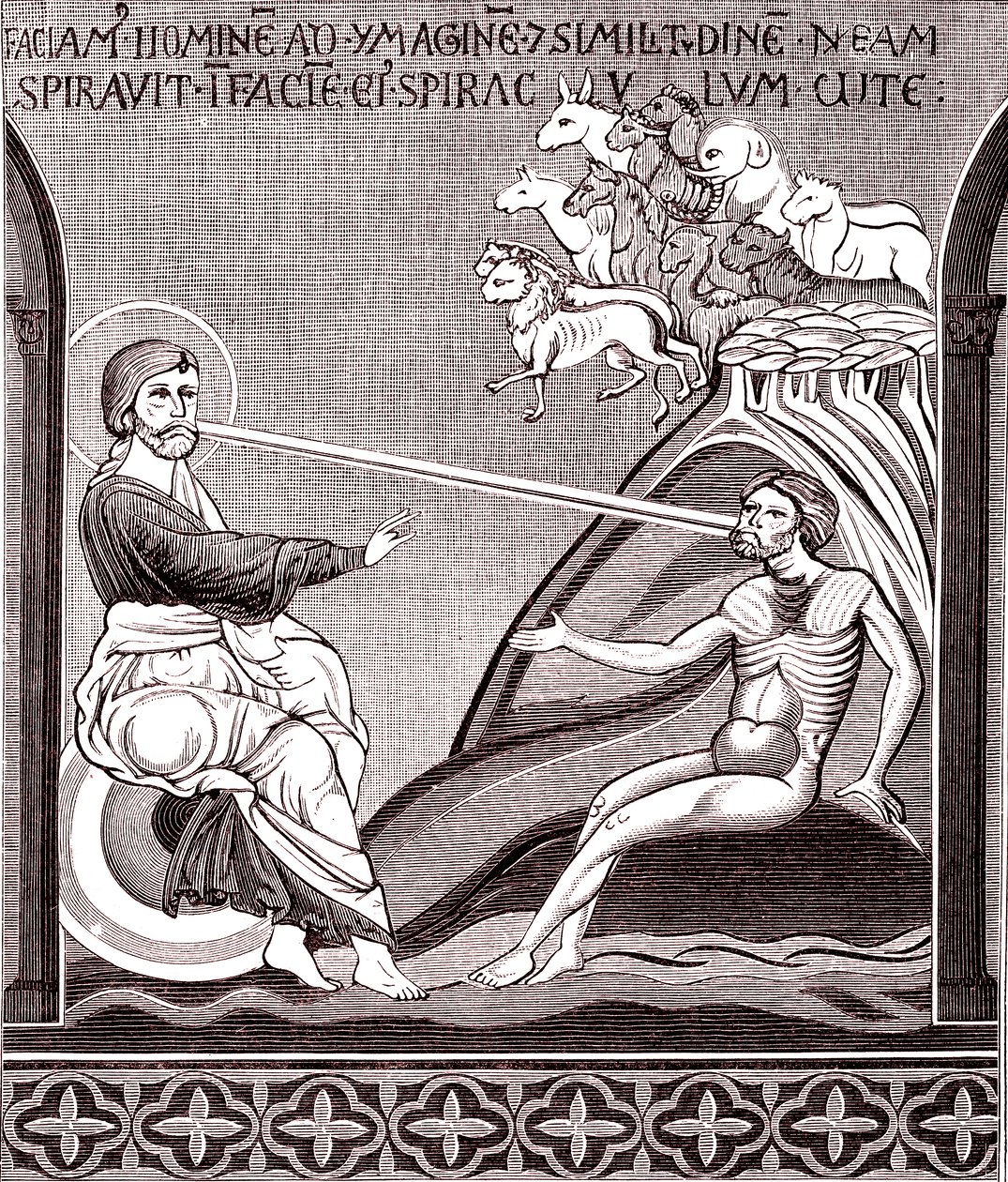 Mosaiikki, joka edustaa ihmisen luomista tekijältä Unknown artist