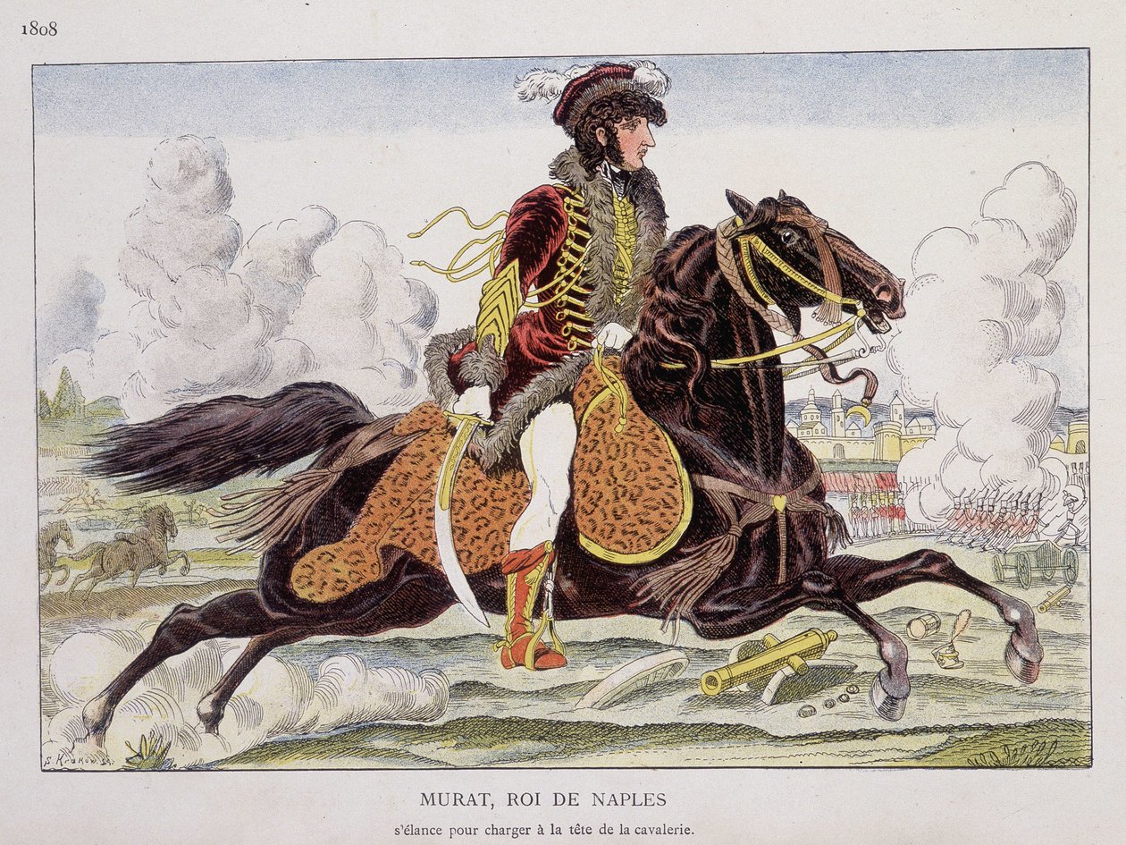 Napolin kuningas Murat (1767-1815) lähtee hyökkäämään ratsuväen kärjessä tekijältä Unknown artist