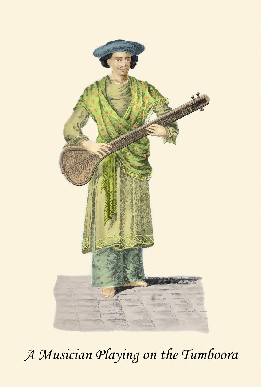 Tumbooraa soittava muusikko tekijältä Unknown Artist