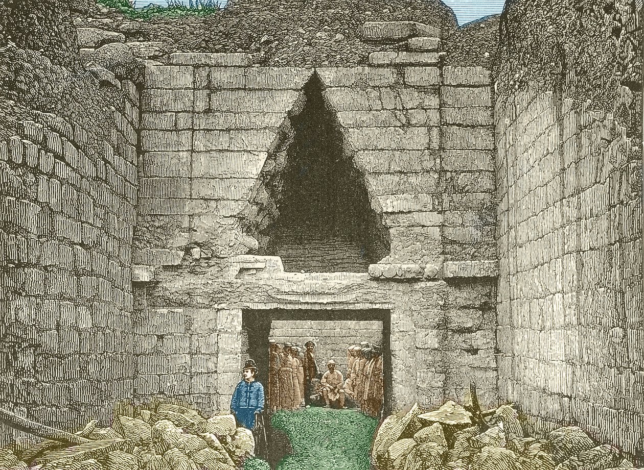 Mycenes, Schliemannin löytämä leijonien portti tekijältä Unknown artist