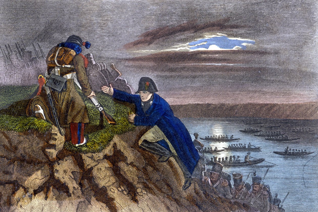 Napoleon Bonaparte ylitti Tonavan toukokuussa 1809. tekijältä Unknown artist