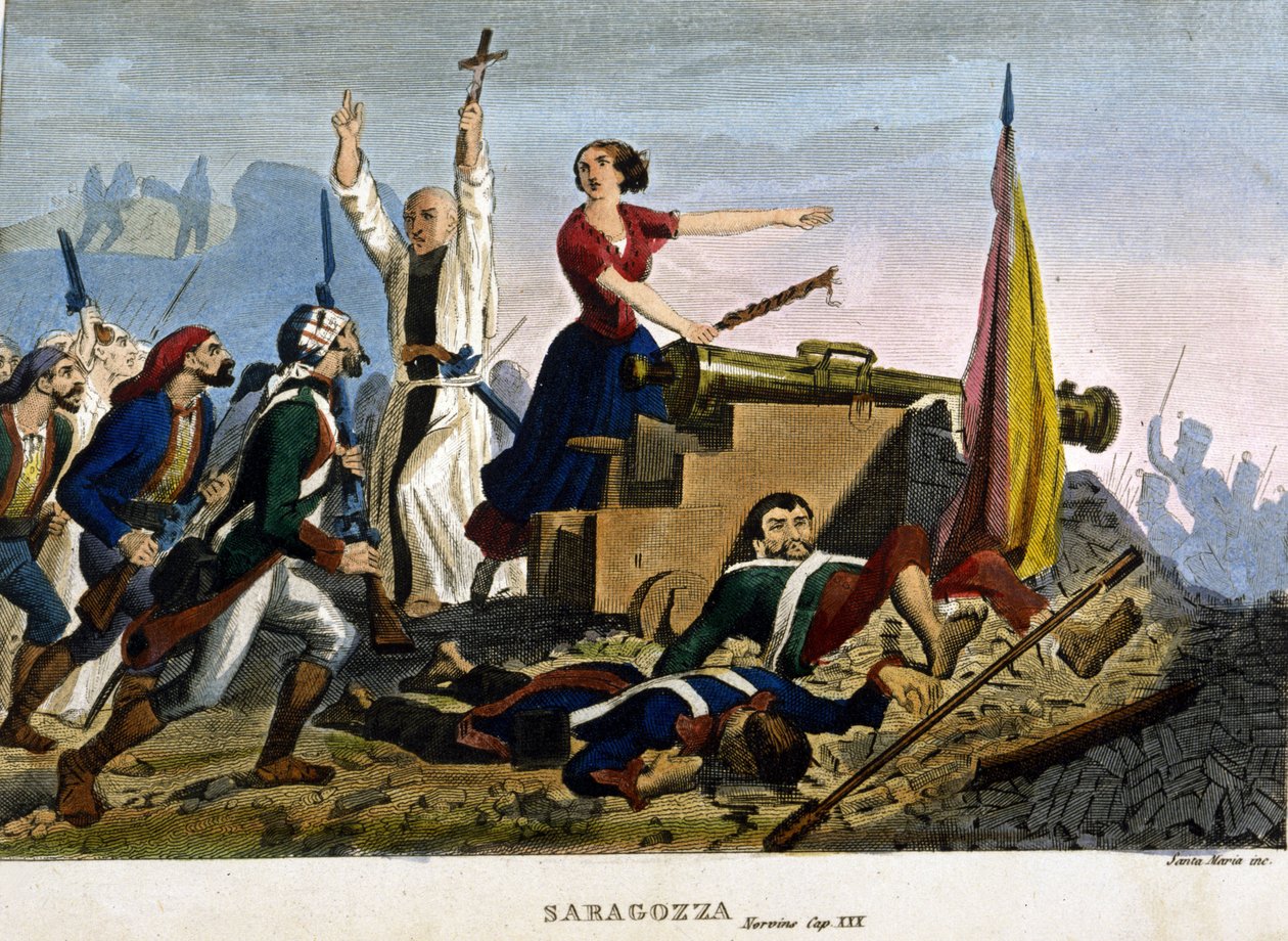 Napoleonin sodat: Zaragozan piiritys (Zaragoza). 1808. Koko. Yksityinen, Milano. tekijältä Unknown artist