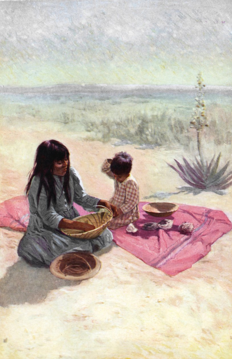 Pima-heimoon kuuluva intiaaninainen, Arizona tekijältä Unknown artist