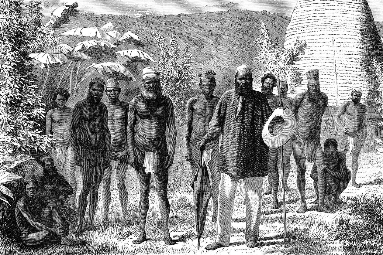 Kotoisin Uudesta Kaledoniasta. 1885 kaiverrus tekijältä Unknown artist