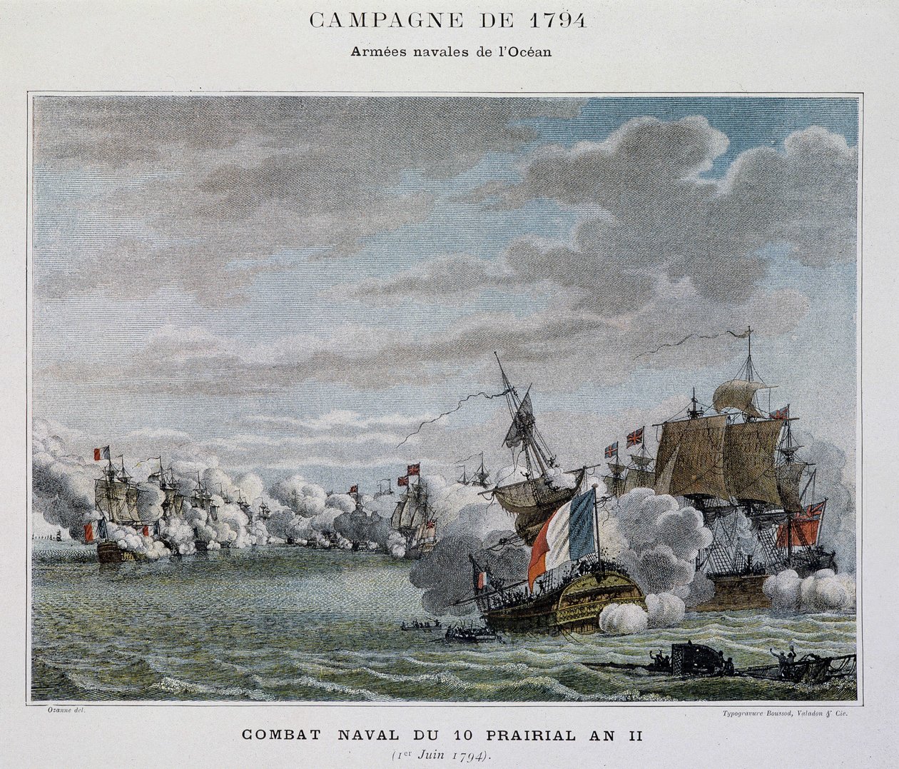 Meritaistelu, du 10 prairial An II (1794) - elokuvassa ”Napoleonin meritaistelut”” tekijältä Unknown artist