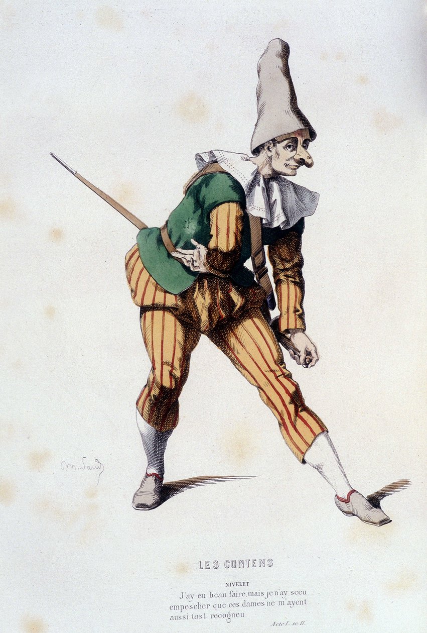 Nivelet elokuvassa "" les contens"" (kirjoittaja Odet de turnèbe 1584), "" ranskalaisessa teatterissa 1500- ja 1600-luvulla ennen Molierea" Edouard Fournier. tekijältä Unknown artist
