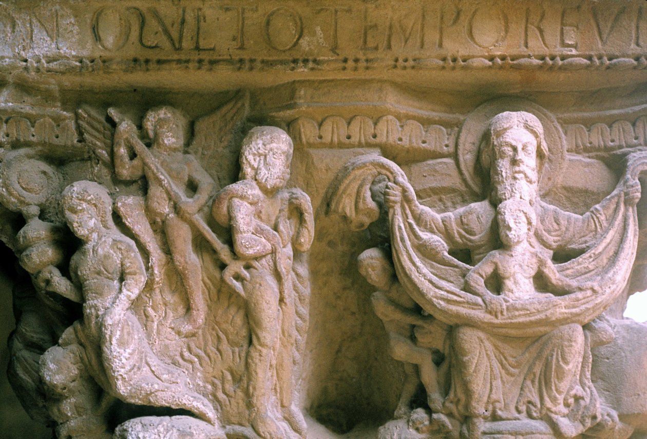 Norman Art in Monreale (Sisilia): Kristusta ja Jumalaa edustavan benediktiiniläiskirkon pääkaupungit. tekijältä Unknown artist