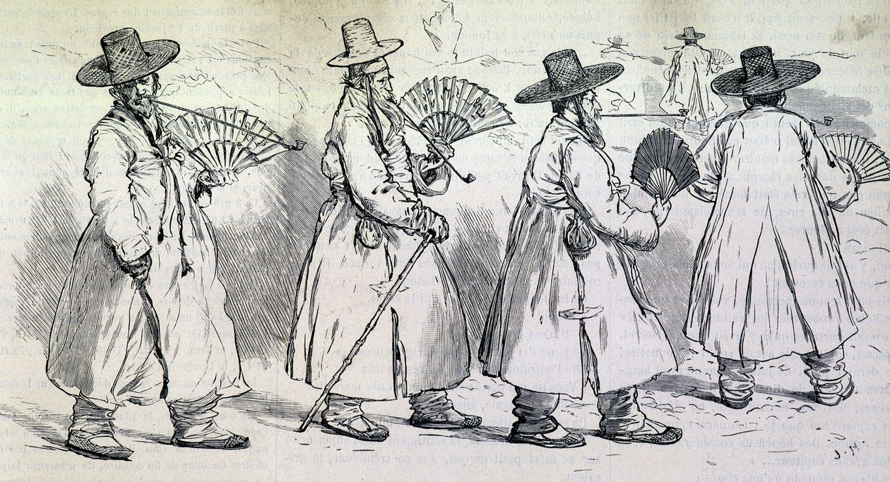 Merkittävä Sbin Pon (Kree) kylästä kävelyllä (1800-luvun lopulla). tekijältä Unknown artist