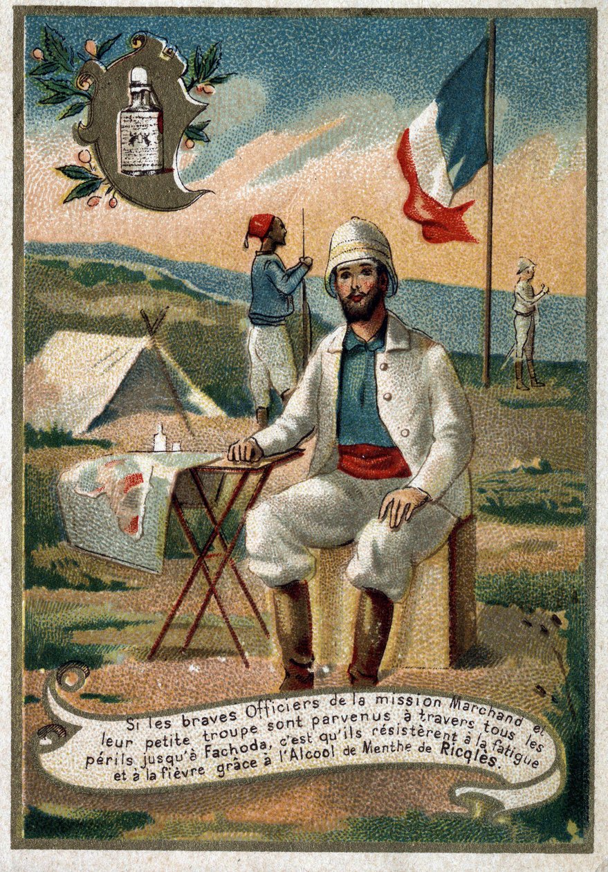 Marchandin lähetystön upseeri. 1800-luvun kromolitografia tekijältä Unknown artist