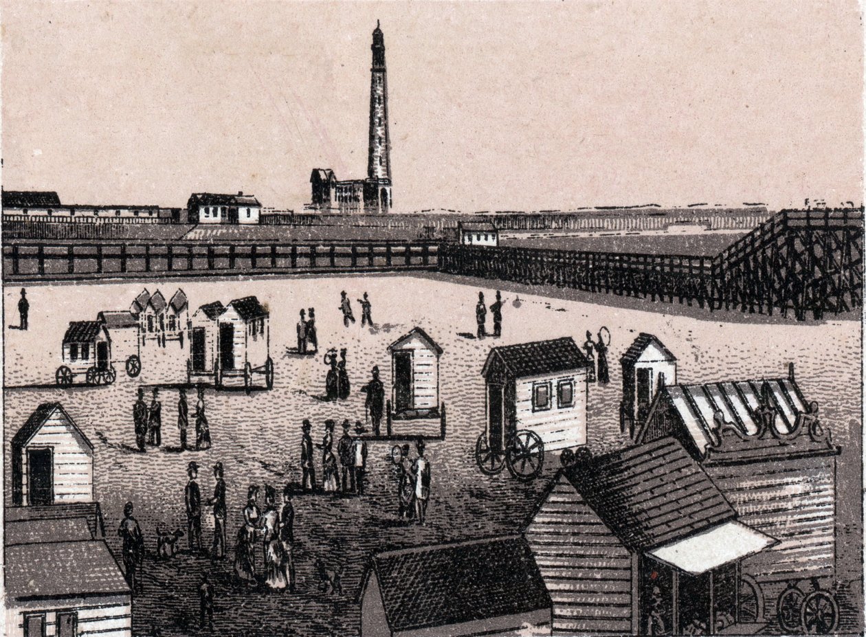 Oostende (Oostende), Belgia: näkymä itäkylpylöihin ja satamaan (satama, satama). kirjassa "" Maailma havainnollistaa 168 näkymää"" Päiväämätön (1800-luvun loppu) tekijältä Unknown artist